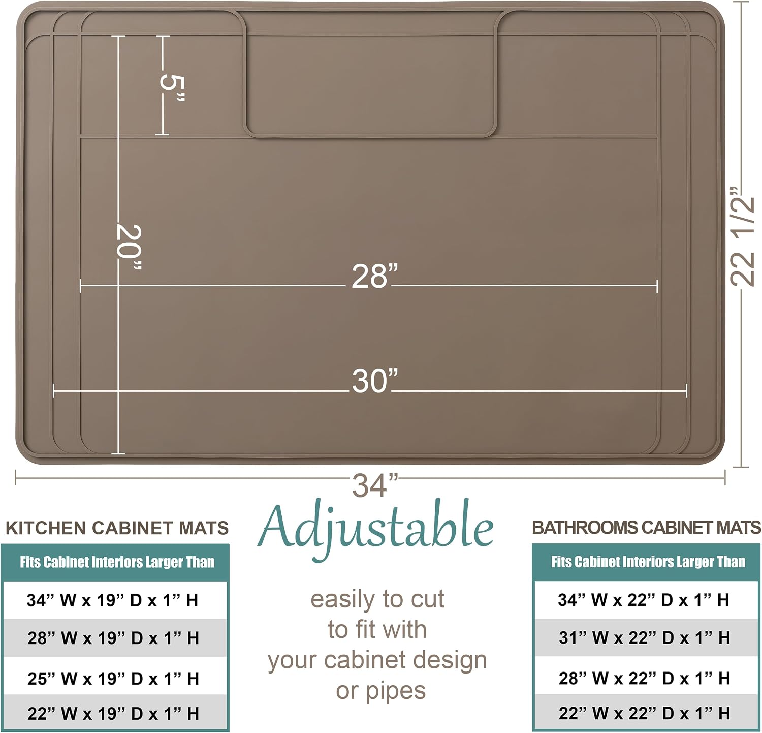 Thumbnail 1 de Under Sink Mat 34 x 22.5 Silicone