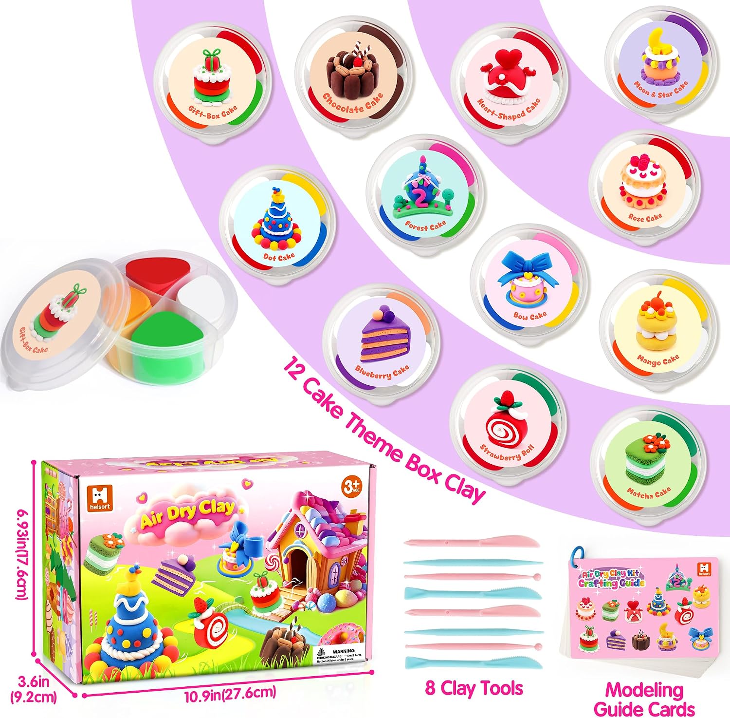 Detalle 2 de Helsort air-dry clay kit, 12 cake projects
