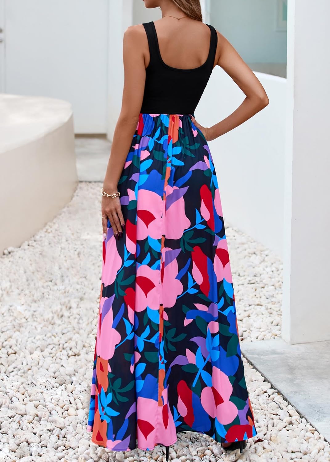 Thumbnail 1 de KIRUNDO Women Summer Sleeveless Boho Floral Maxi Dress 2026