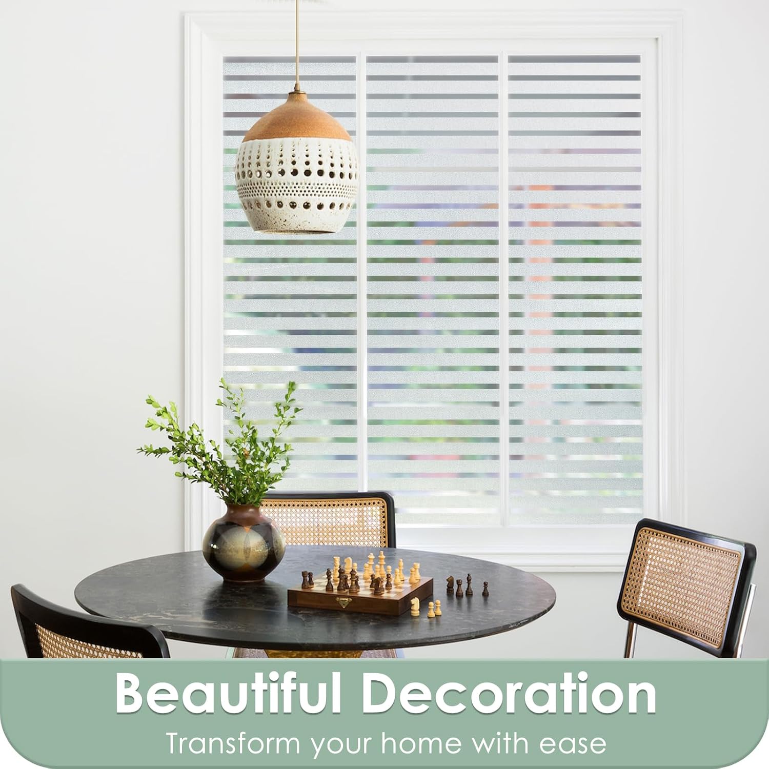 Thumbnail 4 de rabbitgoo Privacy Window Film (Frosted Stripe Pattern) Static Cling Glass Sticker for Glass Windows, 44.5 x 200 cm