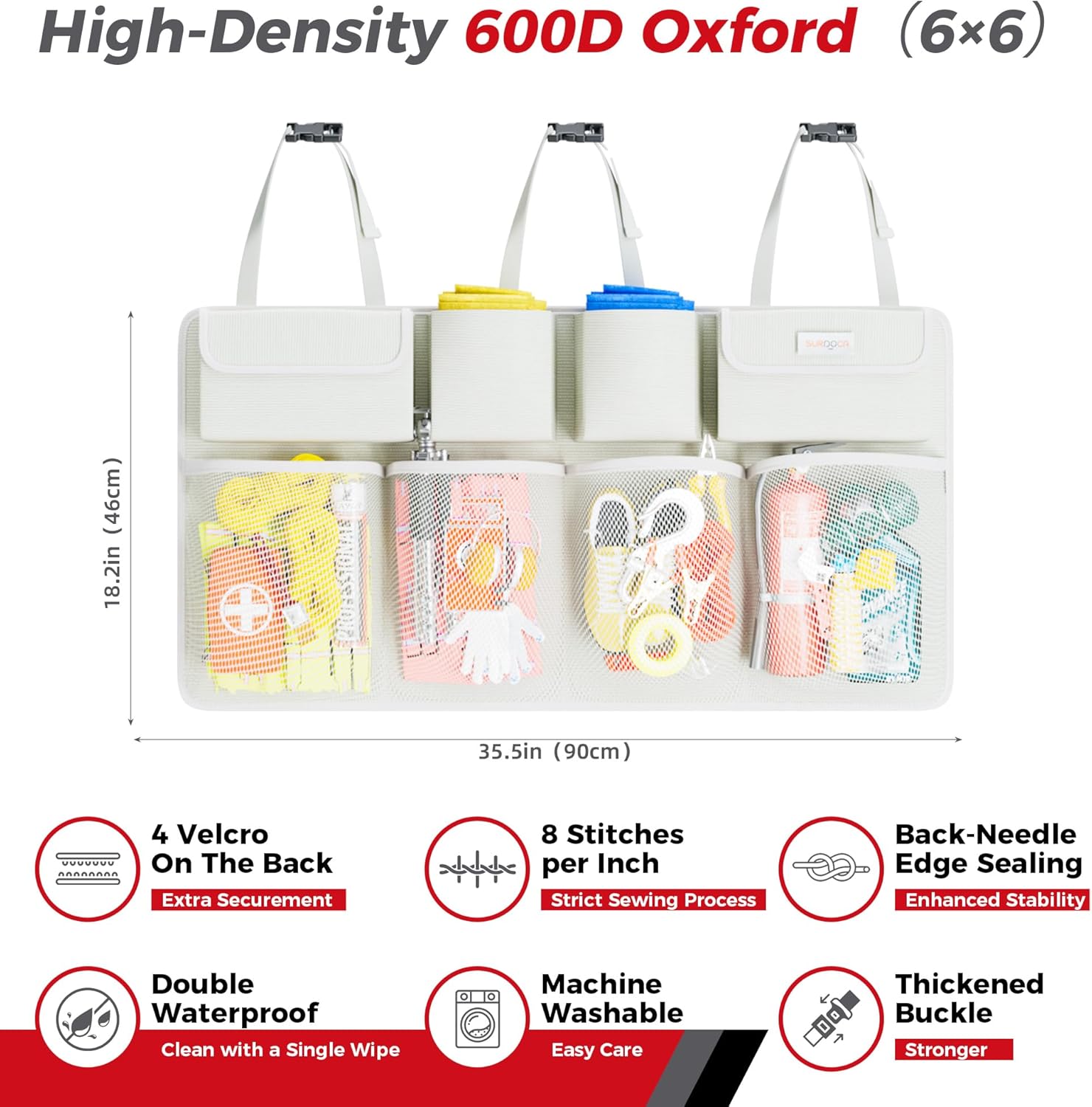 Thumbnail 2 de SURDOCA Car Boot Organiser - 3rd Gen, Double Capacity, Strong Build