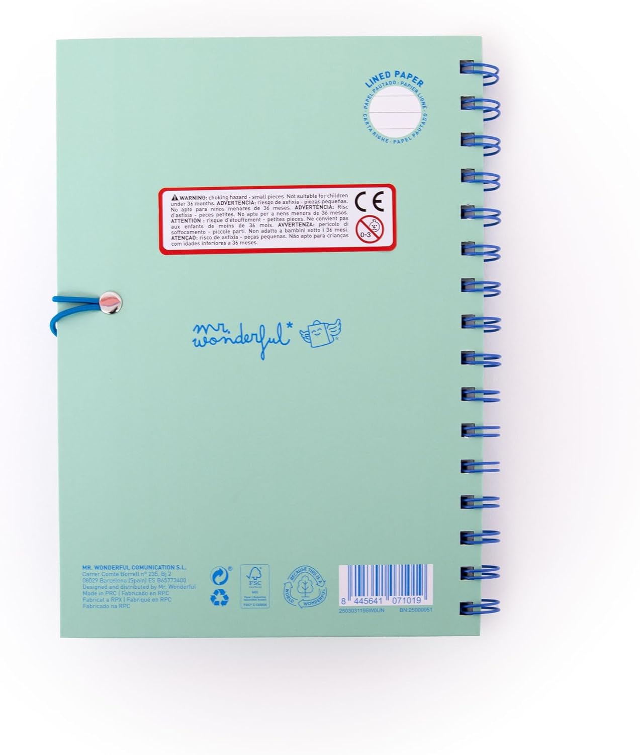Detalle de Mr. Wonderful – Set de Cahier A5 avec Charms : couleur Vert