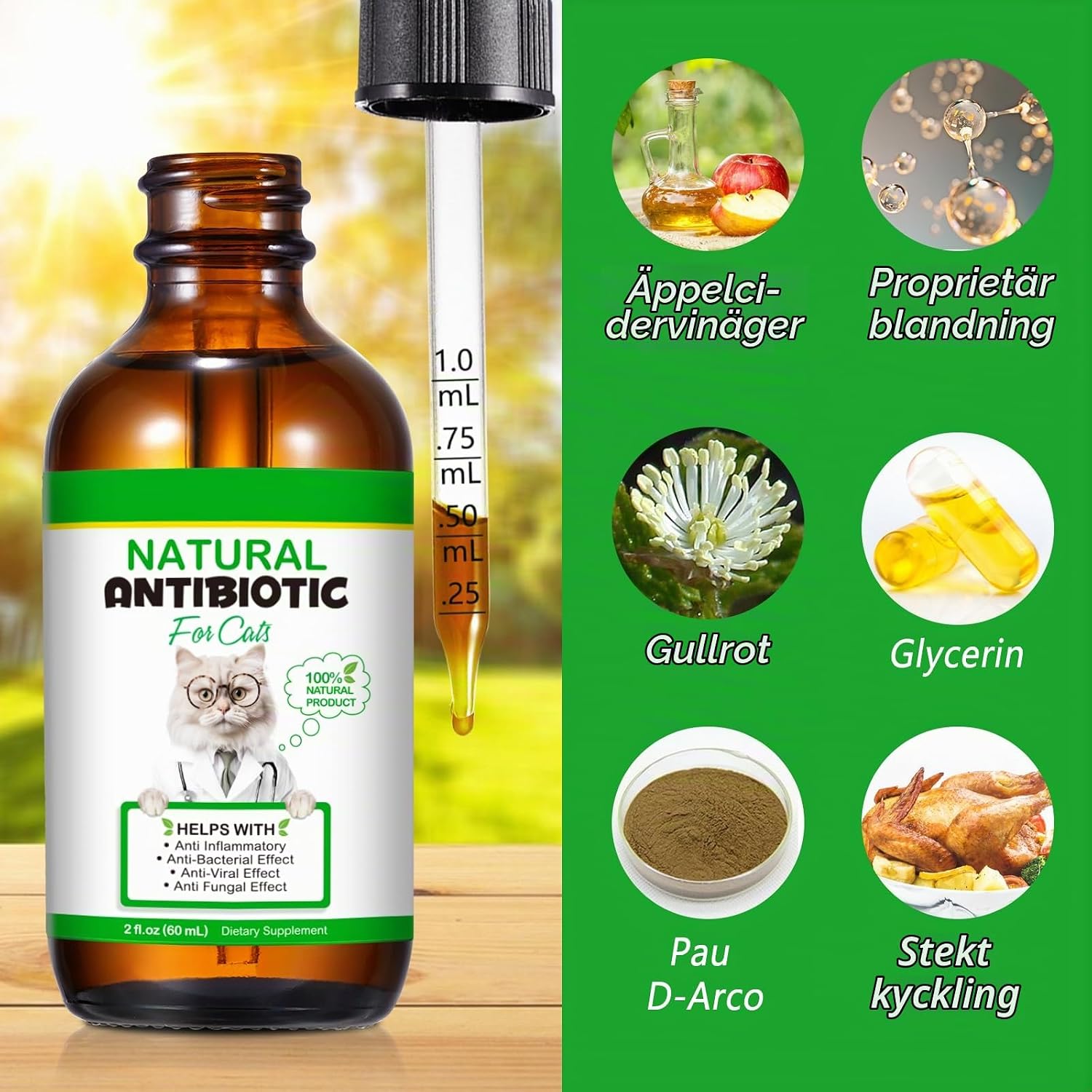 Thumbnail 2 de Bieyoc kattprodukt, 60 ml med smak av rostad kyckling