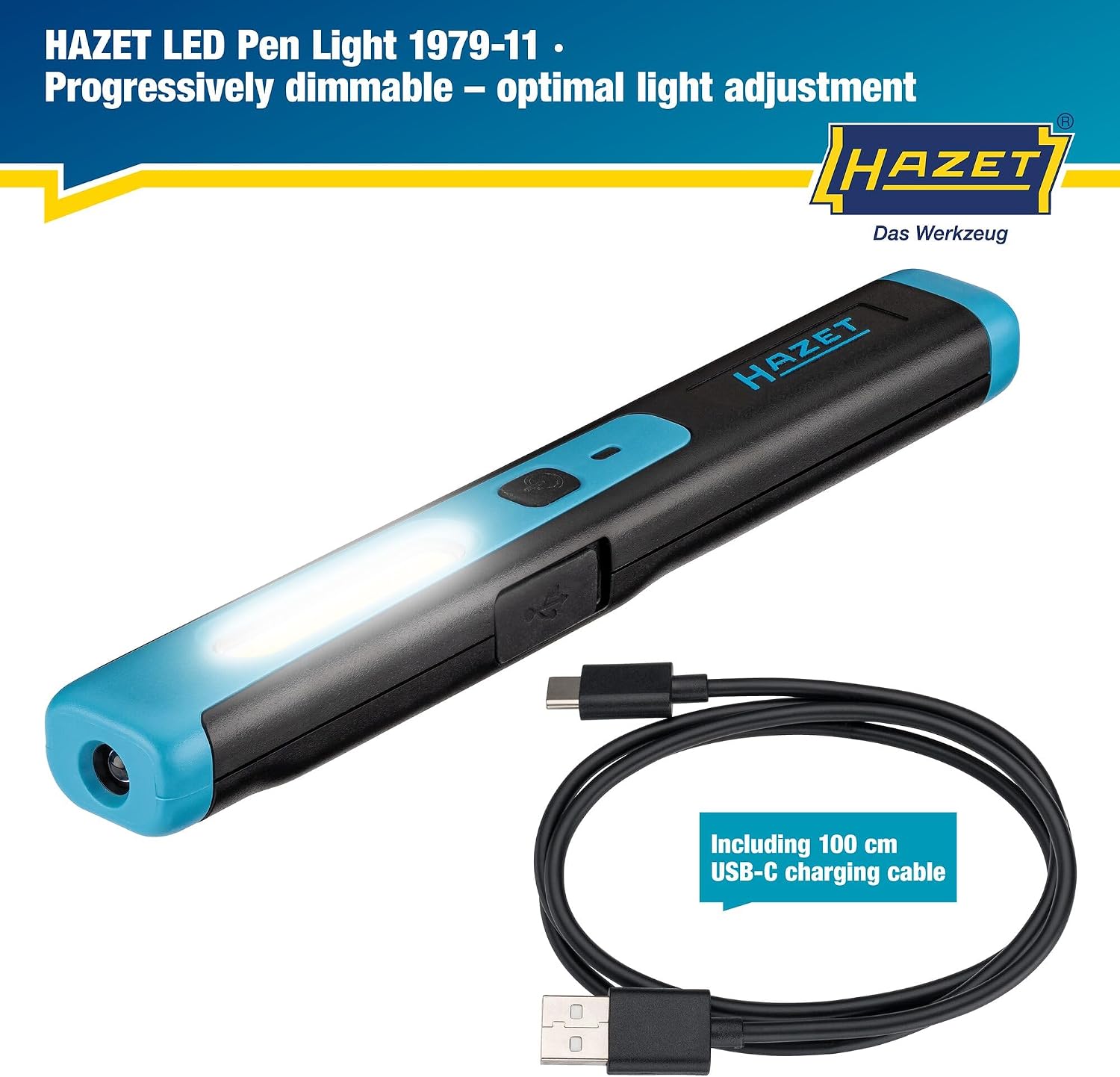 Thumbnail 2 de HAZET 1979-11 – lampa warsztatowa LED z magnesem, USB-C i ściemnianiem