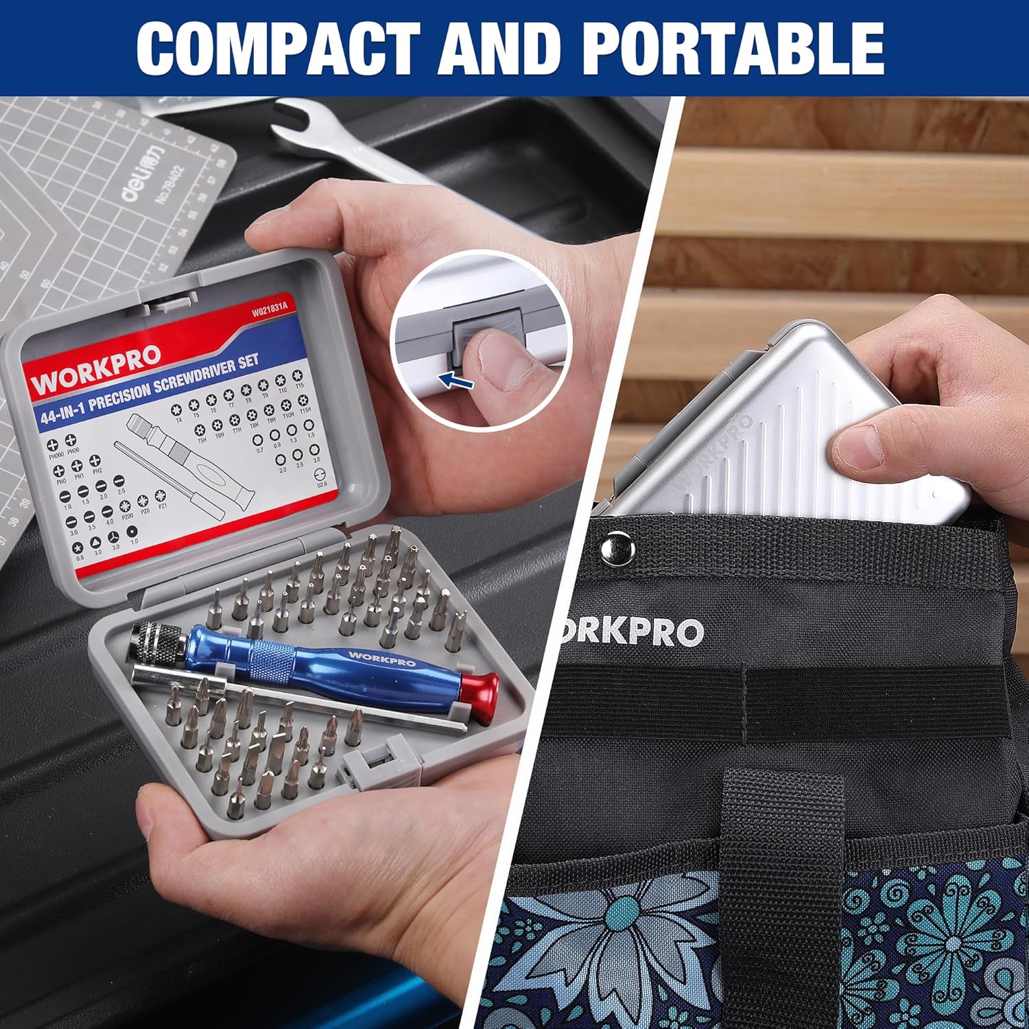 Thumbnail 5 de WORKPRO 44-in-1 Precision Screwdriver Set with S2 Steel Bits (Mini pen-style tool for glasses, watches and electronics)