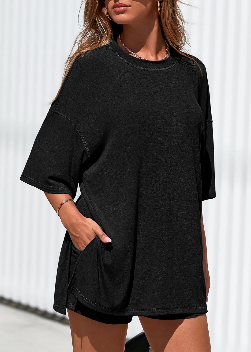 Thumbnail 6 de KIRUNDO 2 Piece Sets for Women: Summer Lounge Set, Oversized Tee + Shorts