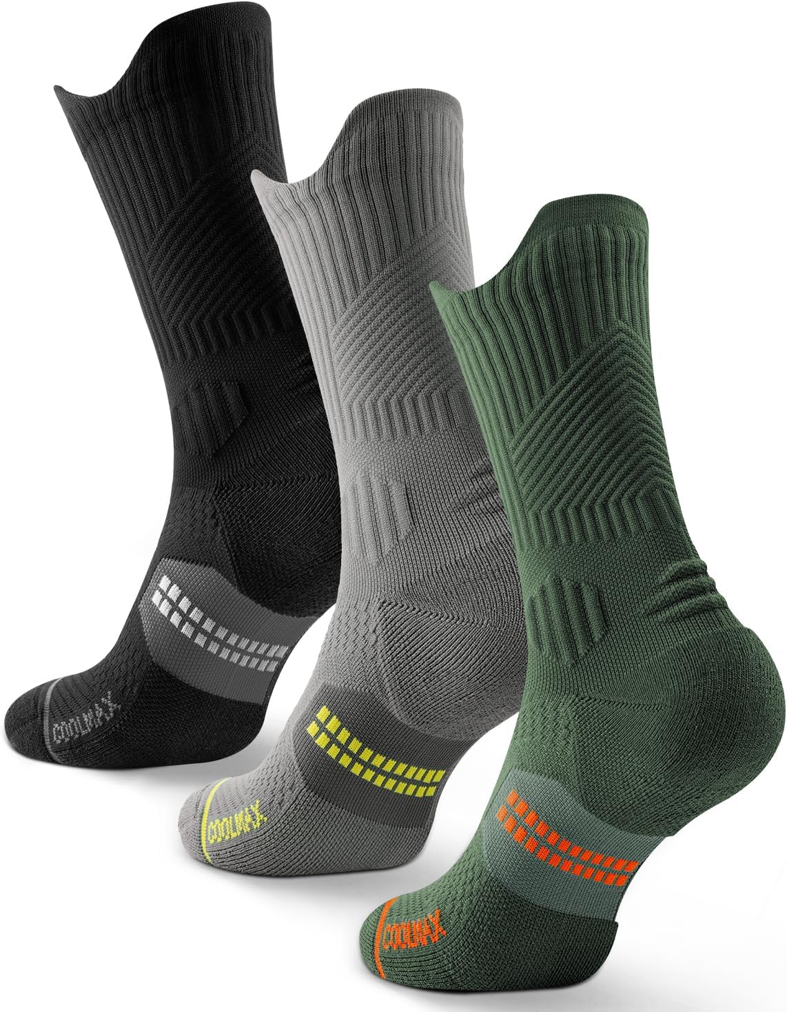 Detalle de Chaussettes de course Juclise en bambou Coolmax compressives pour homme (15 à 20 mmHg)