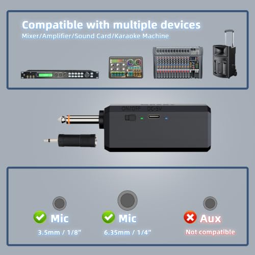 Detalle 2 de MRSDY Rechargeable Wireless Microphones with Volume Control and Mute