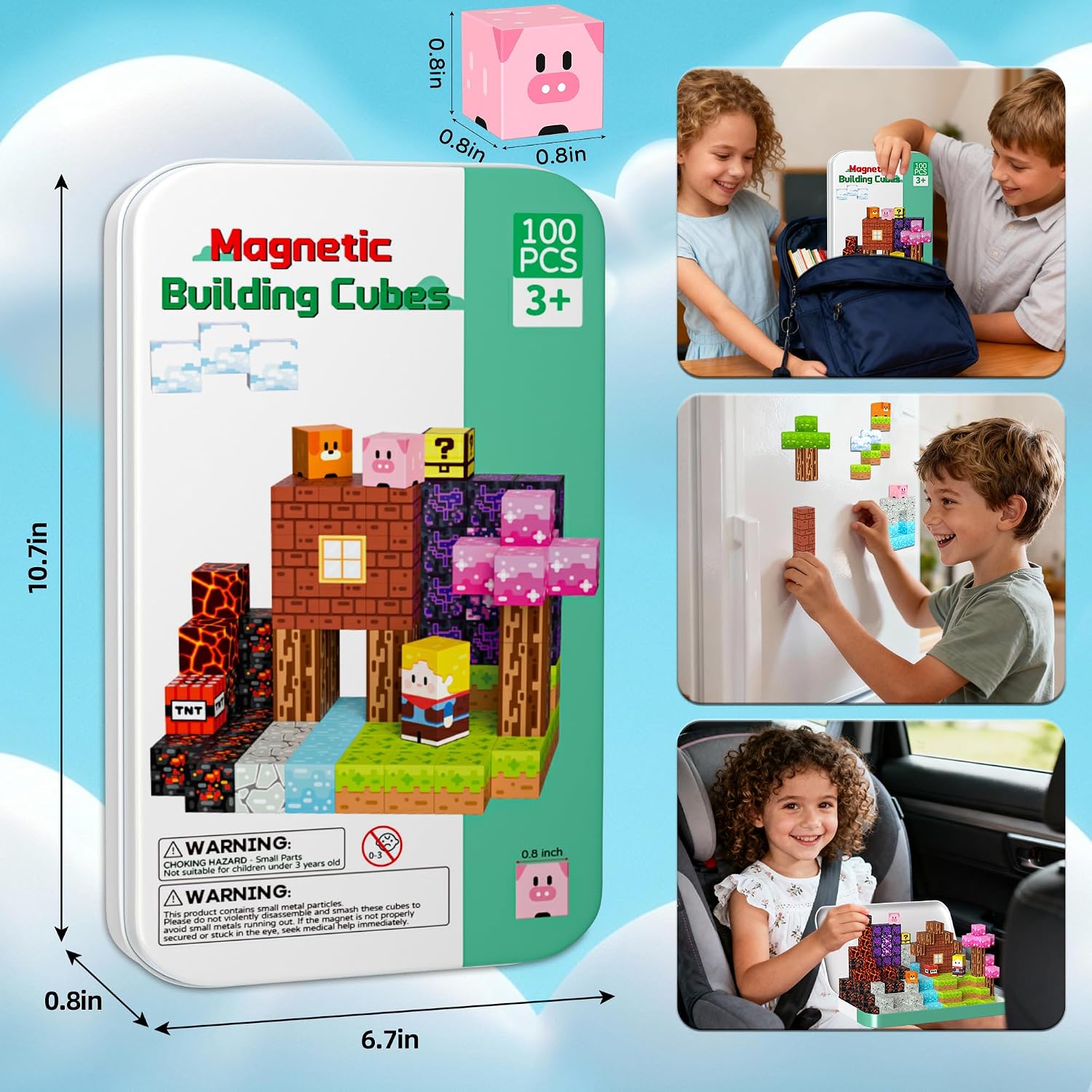 Detalle de iLacven Magnetic Blocks 100 pcs Travel đź§©