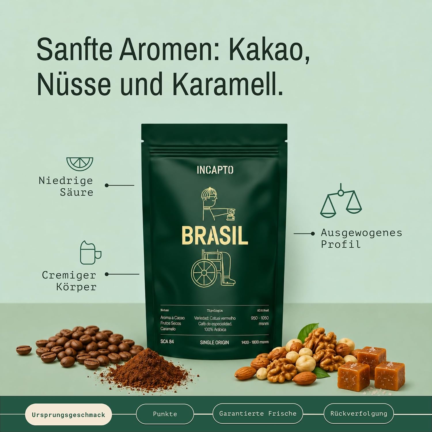 Detalle de Incapto Spezialitäten-Kaffeebohnen Espresso 1 kg