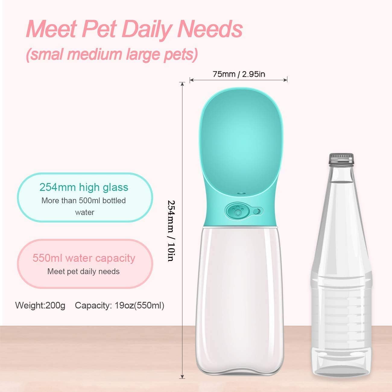 Thumbnail 5 de COTOP Portable Dog Water Bottle 550ml
