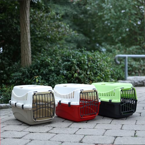 Detalle 2 de Kerbl 81348 Expedion – Boîte de transport pour animaux domestiques (45x30x30 cm) crème/bordeaux