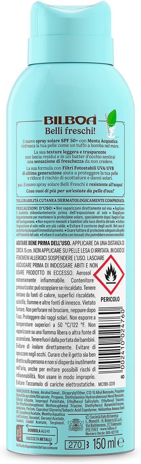 Thumbnail 1 de Bilboa Belli Freschi Spray Solare SPF 50+ con Menta Acquatica – Protezione efficace e freschezza immediata