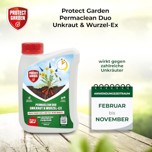 Thumbnail 7 de PROTECT GARDEN Permaclean Duo Unkrautvernichter, 1000 ml Konzentrat – Zweifach-Wirksystem gegen Unkraut, Algen und Moose