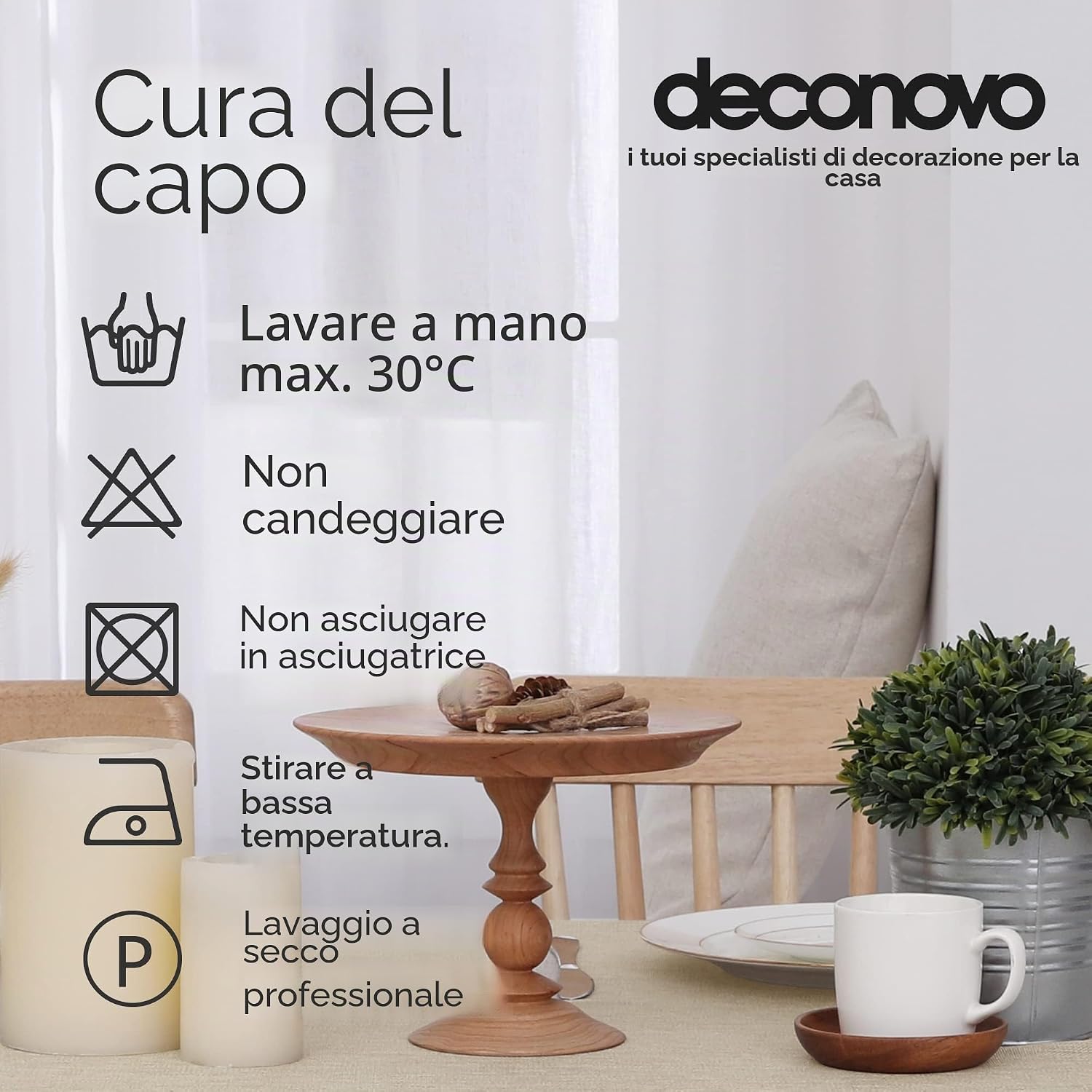 Detalle de Deconovo Tovaglia Rettangolare in Finto Lino 137x200 cm – Beige, 1 Pezzo