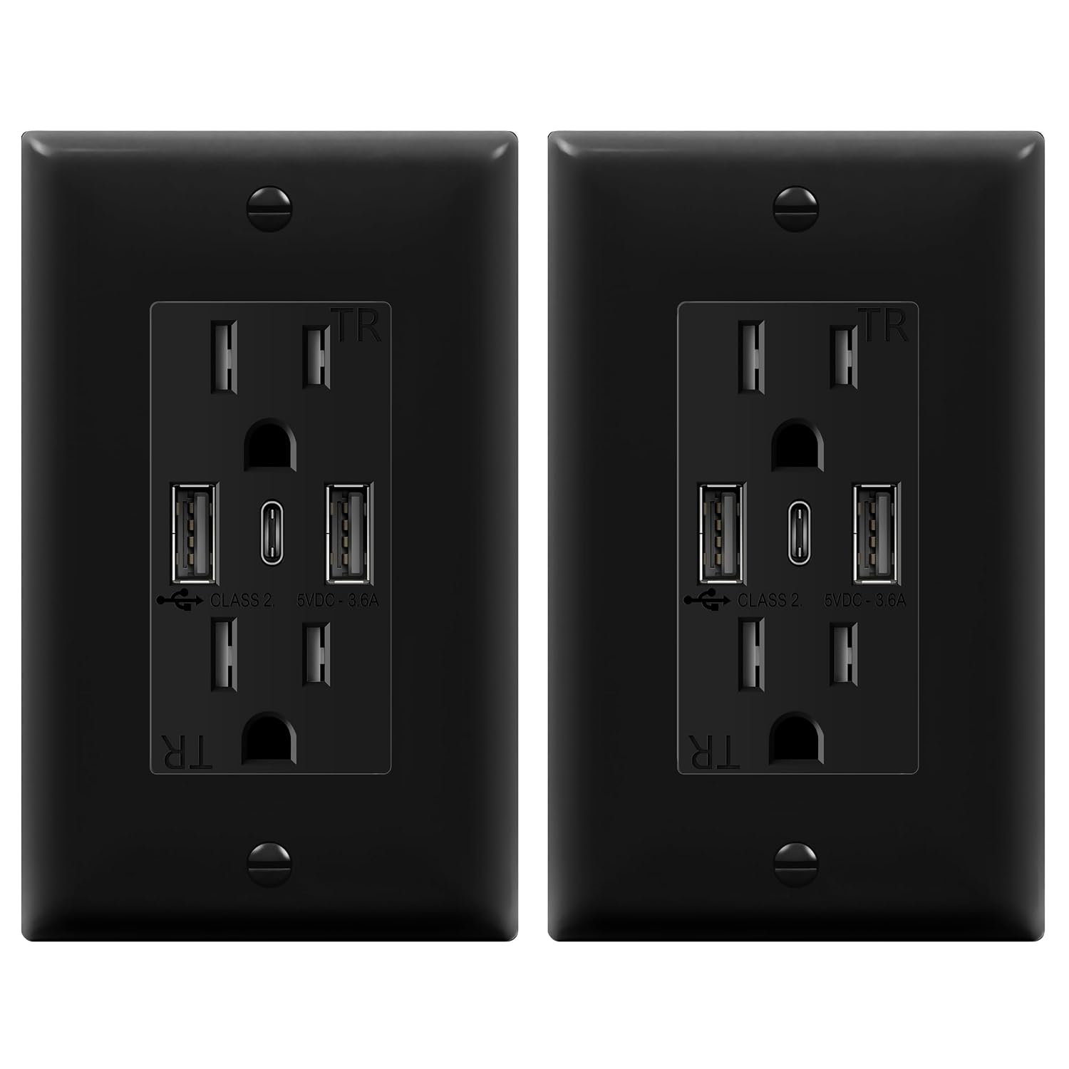 Detalle de TOPGREENER 3-Port USB Wall Outlet 15A 🔌
