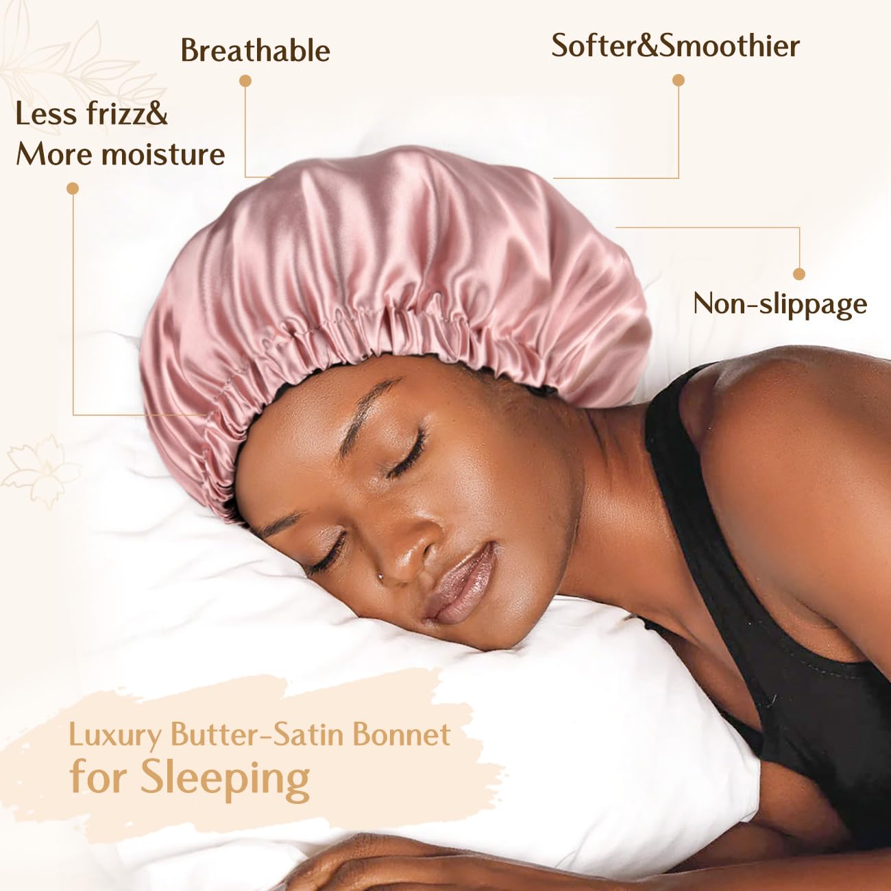 Thumbnail 1 de YANIBEST Adjustable Satin Bonnet: Double-Layer Comfort for Curly, Natural Hair