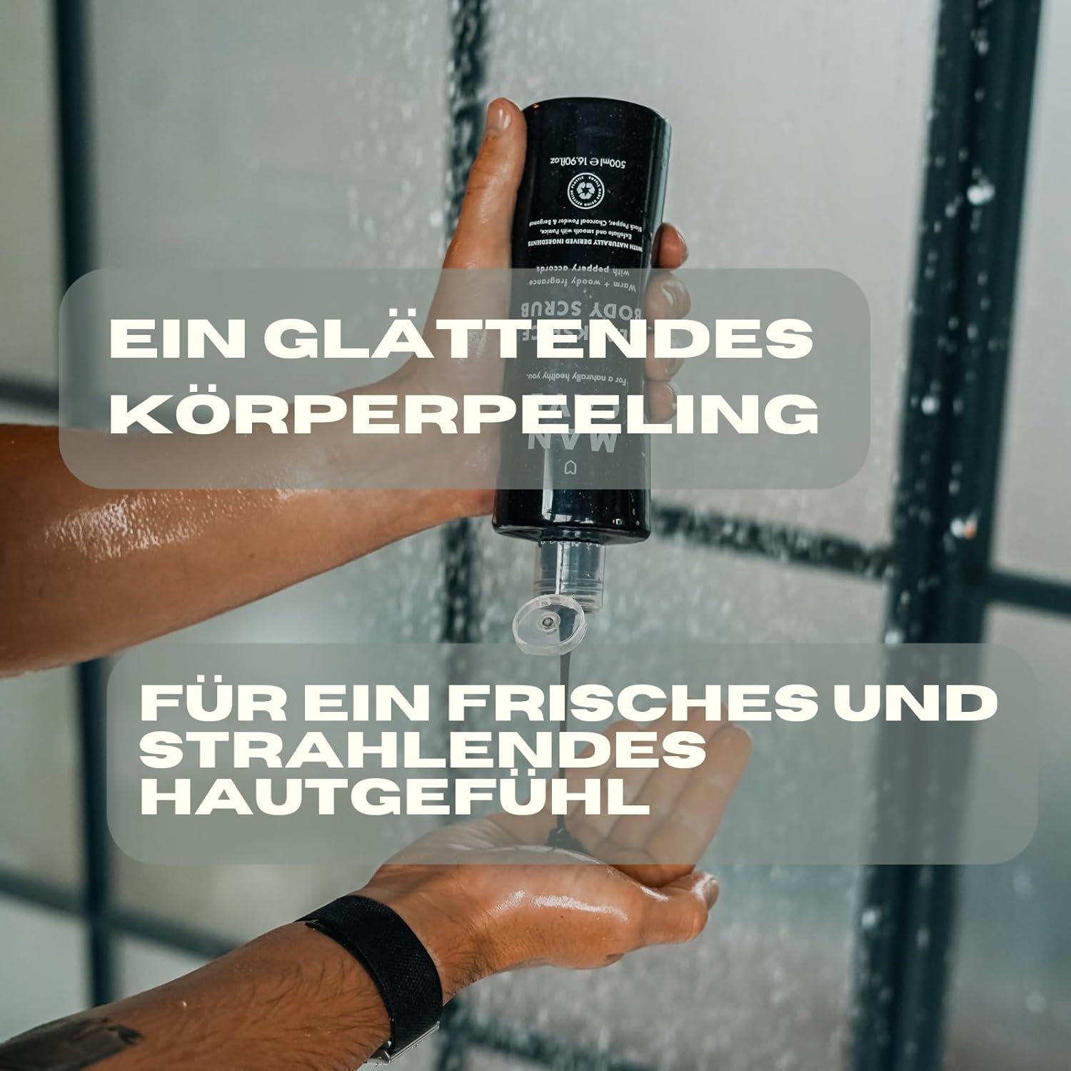 Detalle de ManCave Blackspice Körperpeeling Herren 500ml XXL – Tiefenreinigung mit Bimsstein & Aktivkohle