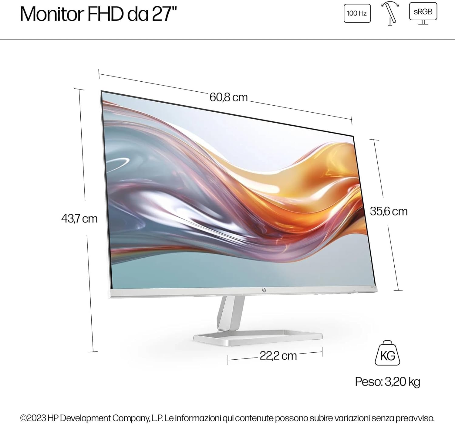 Thumbnail 3 de HP 527sw: monitor da 27" IPS FHD con Eye Ease, grande versatilità per home office e multimedia