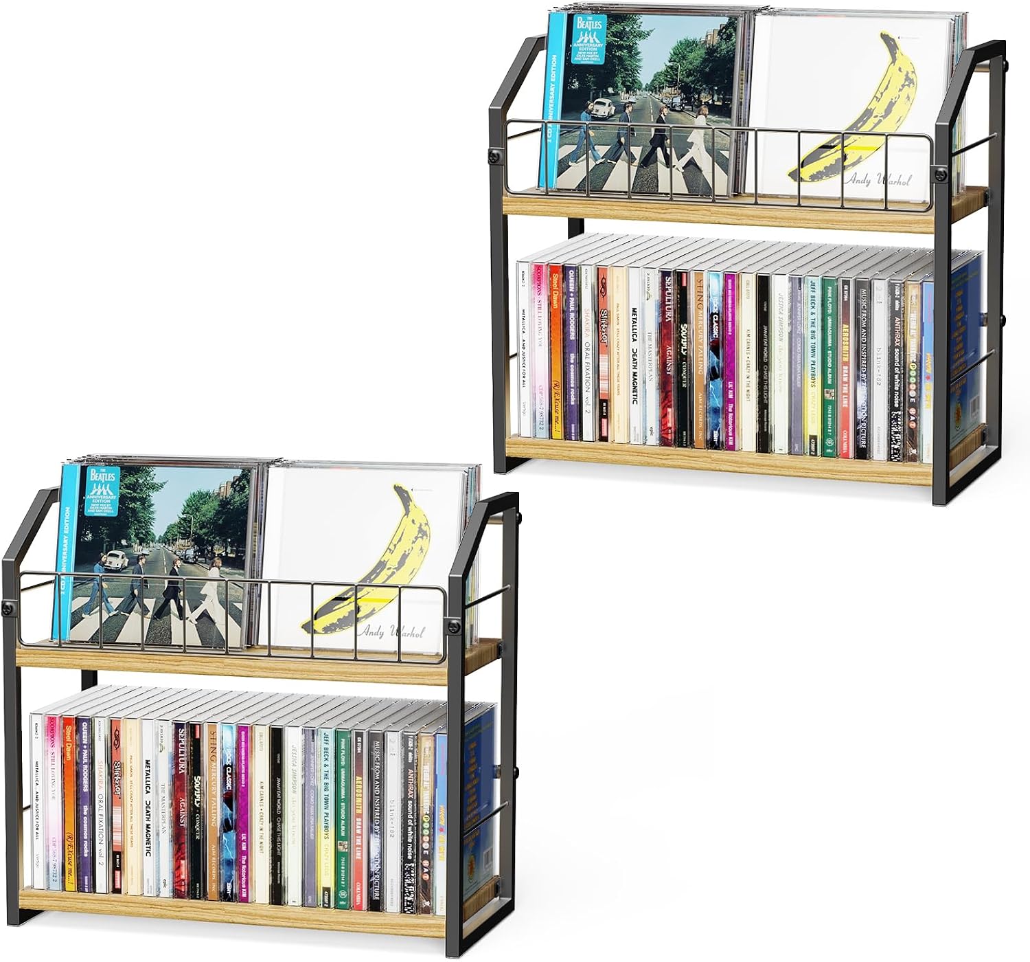 Thumbnail 3 de TJ.MOREE 2 Tier CD Holder – Desktop Display & Storage (Light Yellow) for Up to 60 CDs