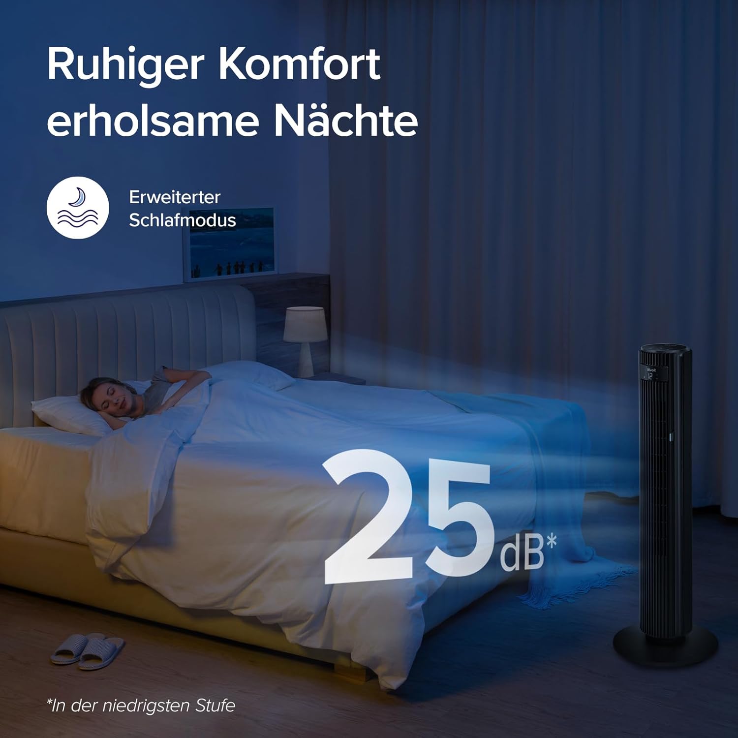 Thumbnail 5 de Levoit Smart APP Turmventilator – leiser Turmventilator für Schlafzimmer, 4 Modi, 12 Stufen, App & Alexa