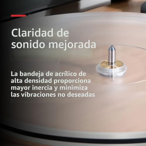 Detalle de Fluance RT85N Reference: plato de vinilo con cápsula Nagaoka MP-110 y base de MDF de alta masa