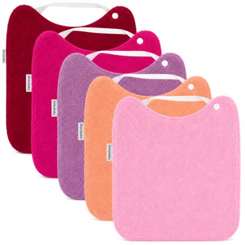 HOMYBABY Pack 5 Baberos Rizo Bebe: impermeables y absorbentes, 29×25 cm, reutilizables
