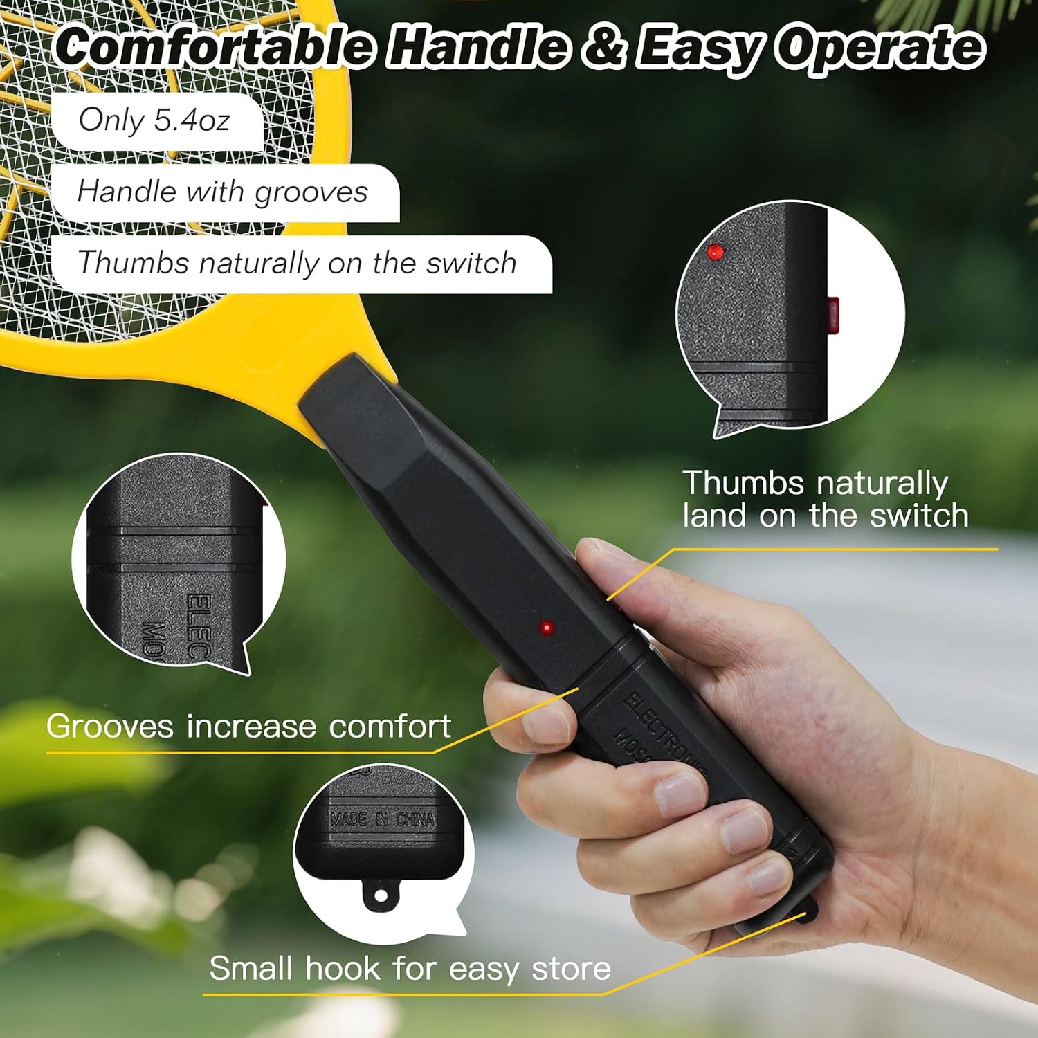 Detalle 2 de GameXcel 2-Pack Electric Fly Swatters with 3-Layer Safety Mesh