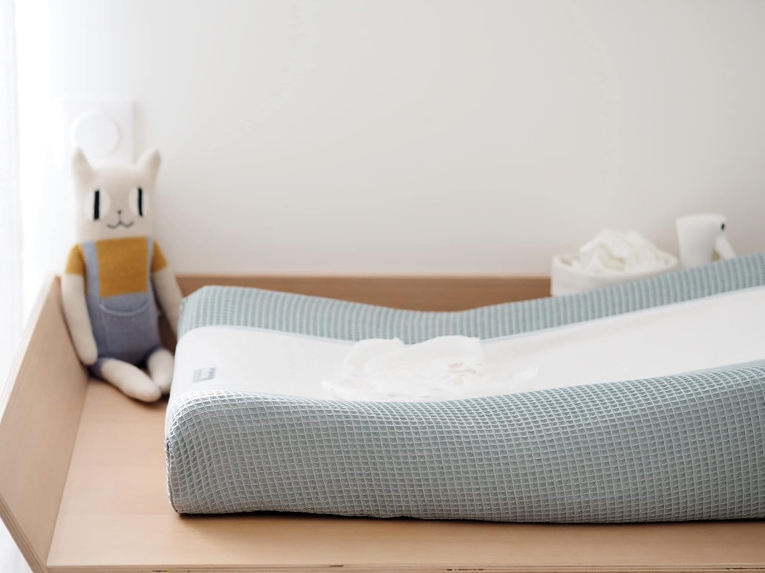 Thumbnail 1 de Béaba 920385 Sofalange Changing Mat Cover, Organic Cotton Terry, Green-Blue