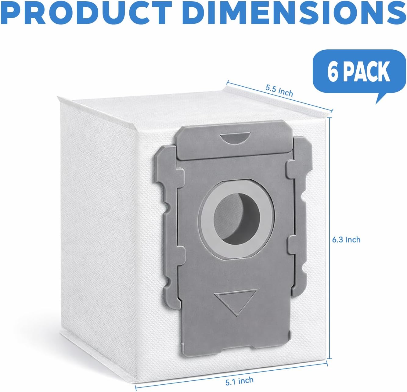 Detalle de GRIMSON LBT Roomba Replacement Vacuum Bags, 6-Pack, Multi-Layer Nonwoven
