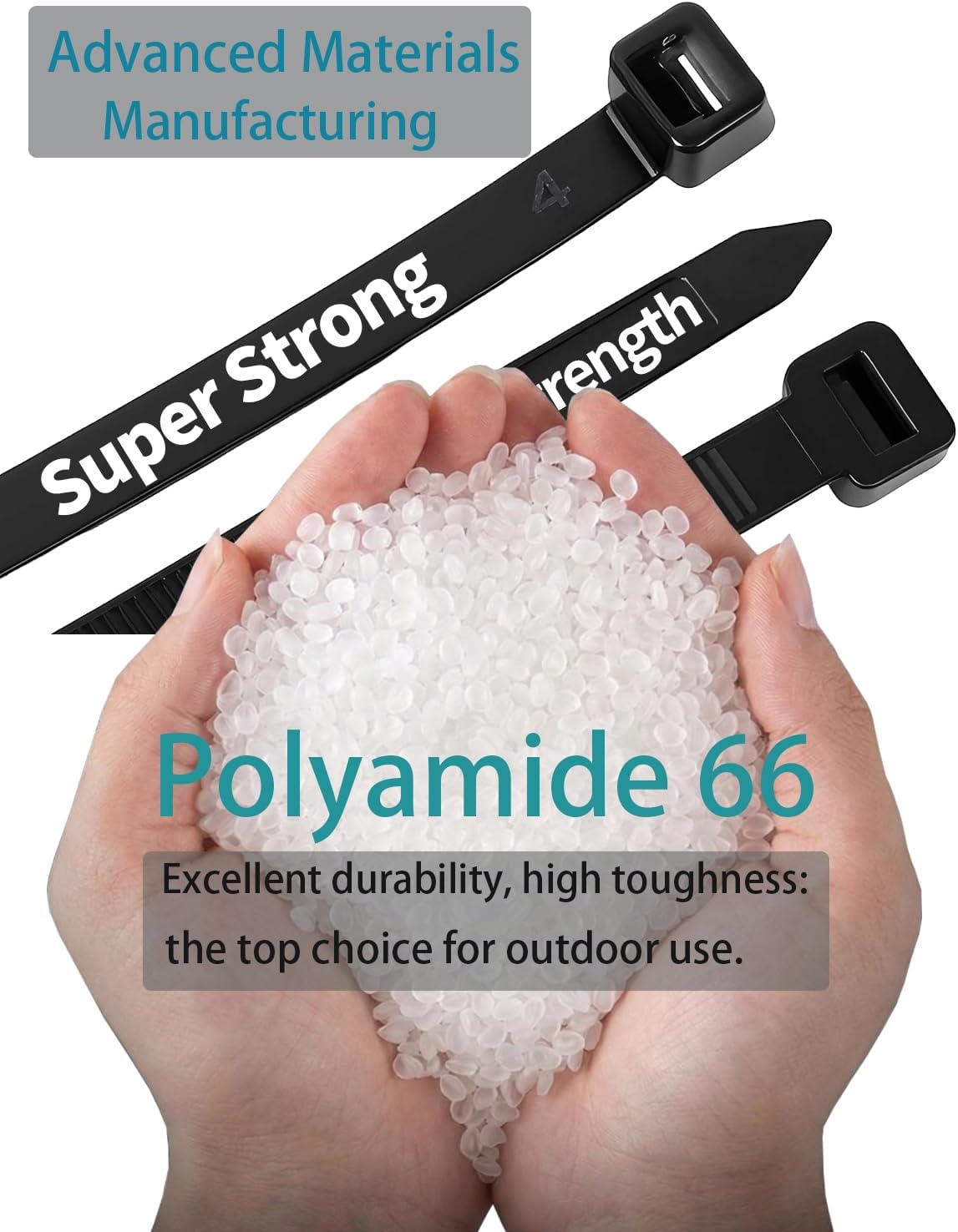 Thumbnail 5 de 50 PCS Long Heavy Duty Cable Ties (550mm x 9mm) – UV-Resistant, 80kg/70kg Tensile Strength, PA-66 Nylon