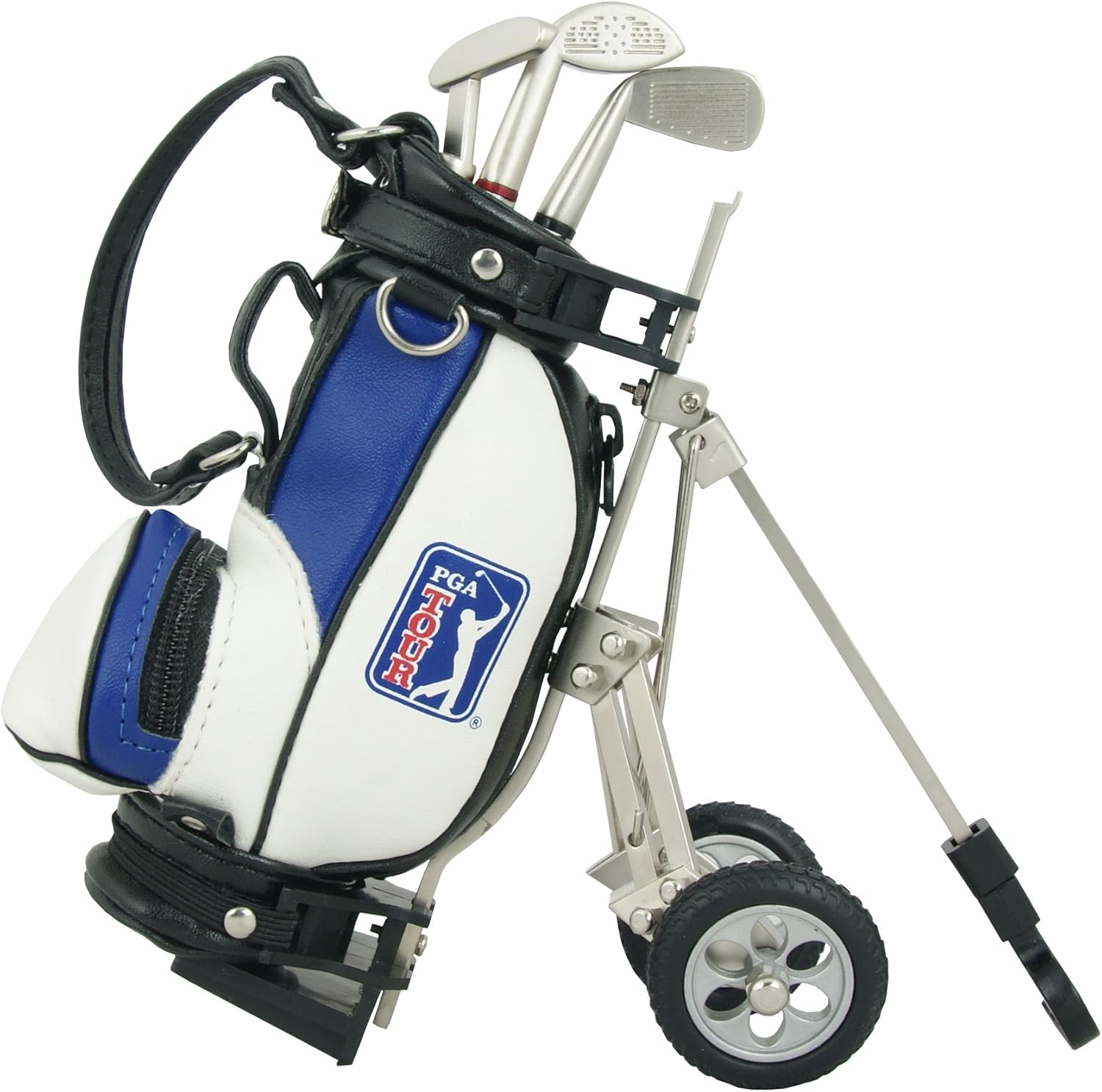 Detalle 2 de PGA TOUR Golf Gifts for Men desktop golf bag pen holder with multicoloured club-shaped pens