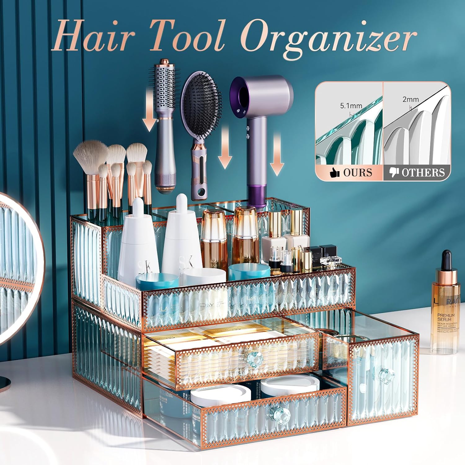 Detalle de Youdepot Hair Tool Organizer: a practical vanity companion for everyday organisation