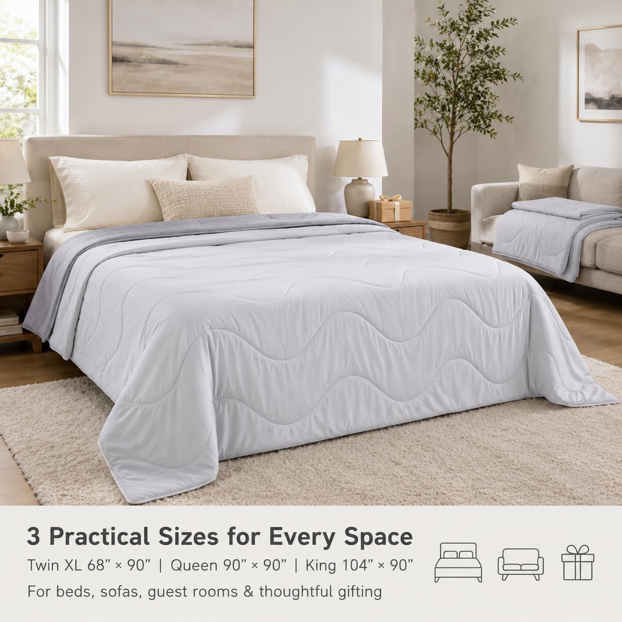 Thumbnail 6 de Orcalic Queen Size Cooling Comforter, Reversible Cool-Touch Cover, Lightweight