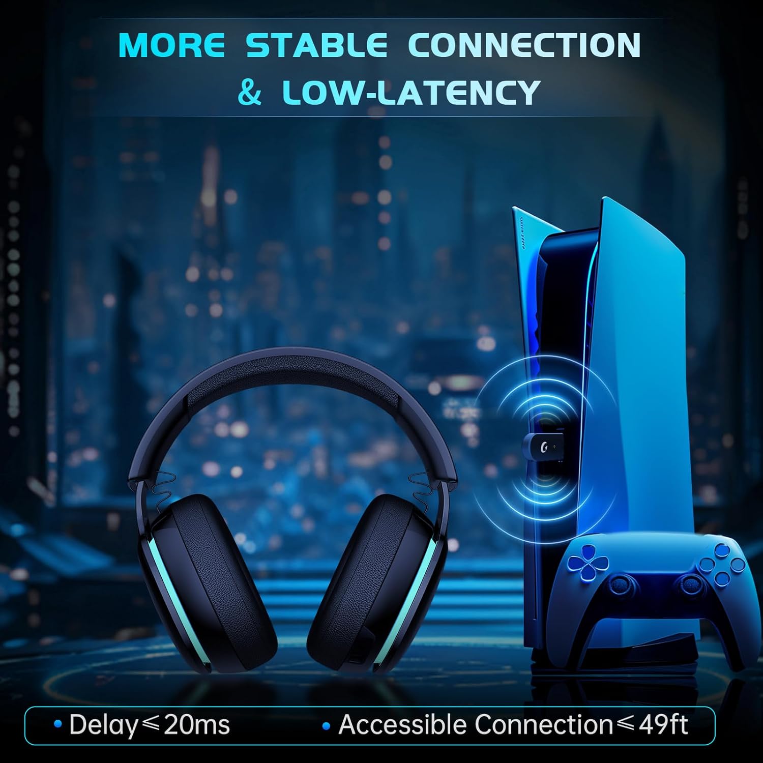 Thumbnail 1 de Gvyugke 2.4GHz Wireless Gaming Headset: 3-in-1 Connection for PC, PS5, Mac, Switch and More