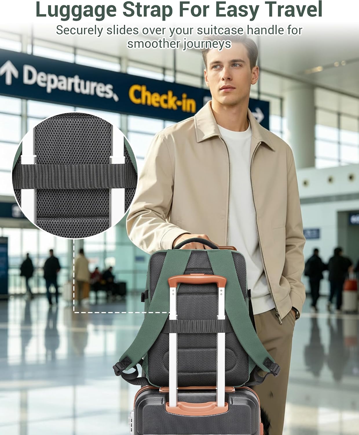 Thumbnail 6 de Kono for Ryanair Cabin Bag 40x30x20: 24L Underseat Travel Backpack with 15.6" Laptop Compartment