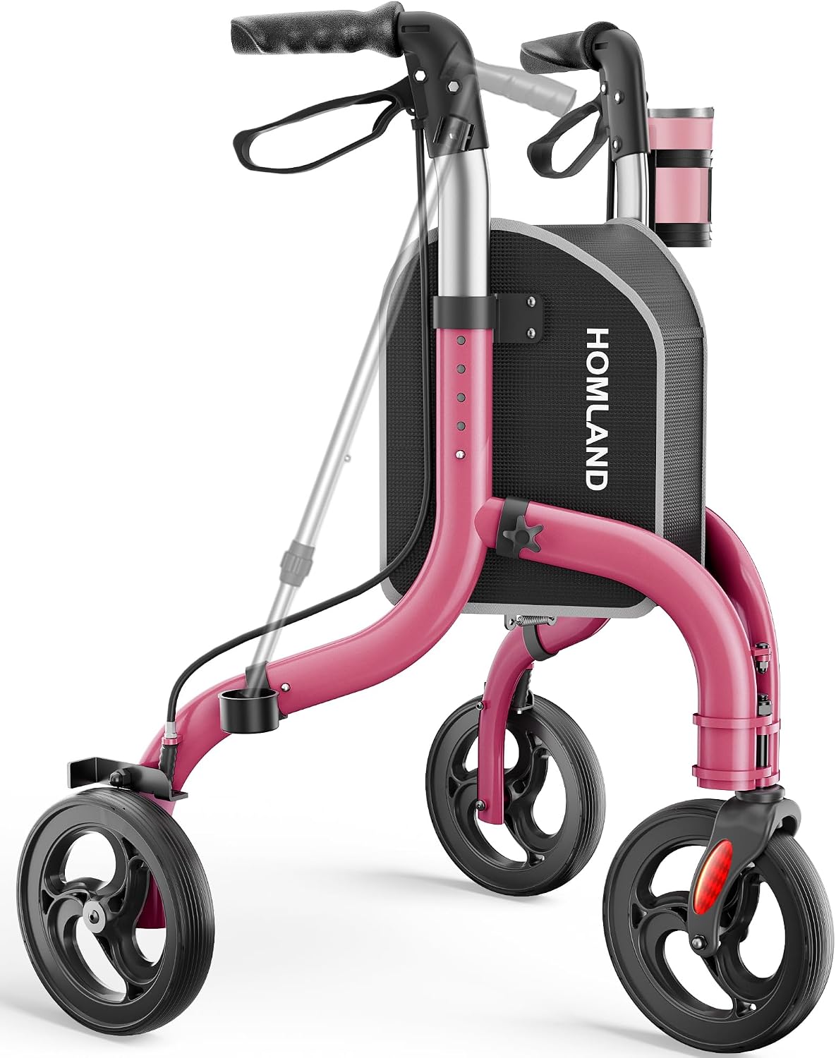 Thumbnail 6 de HOMLAND 3 Wheel Walkers for Seniors: Foldable Rollator with Cane & Cup Holders