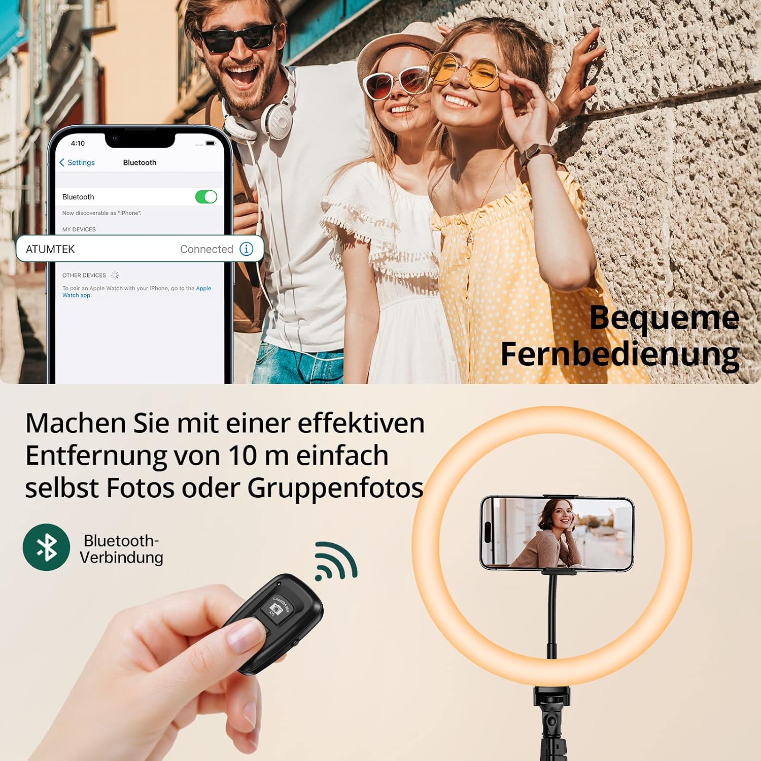 Thumbnail 6 de ATUMTEK 12" Selfie-Ringlicht mit Stativ 63" USB