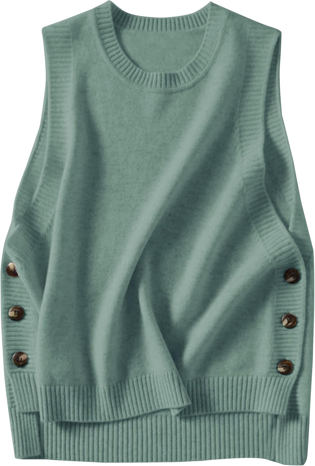 Detalle de Mingzhu Women's Sweater Vest, Ribbed Knit