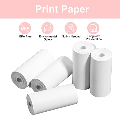 Detalle 2 de GlobalCrown Recharge papier d'impression thermique 5,7 cm x 3,0 cm – 5 rouleaux pour appareils photo instantanés enfants