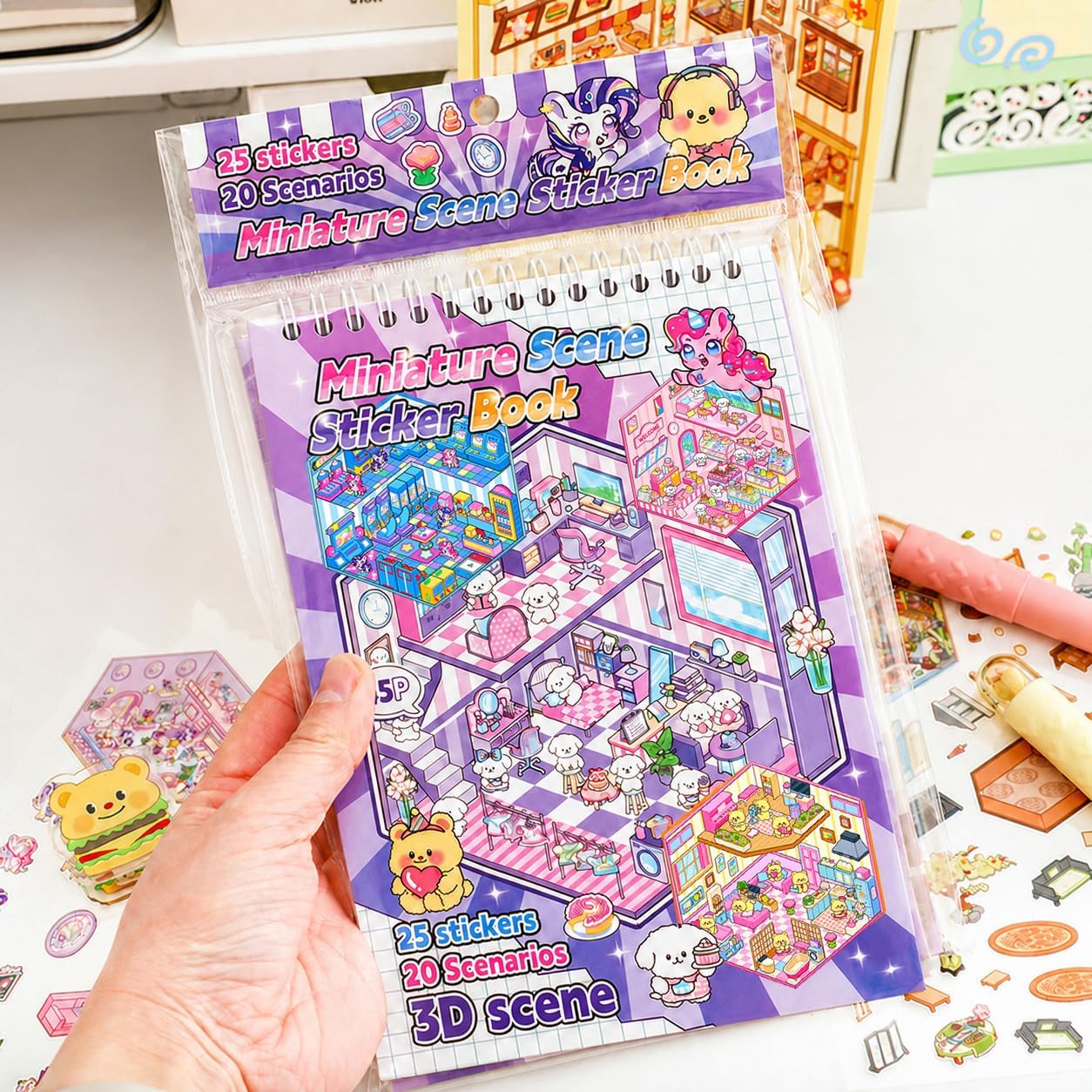 Thumbnail 1 de Scene Sticker Book 20 3D Sticker Sets for Kids 🎨