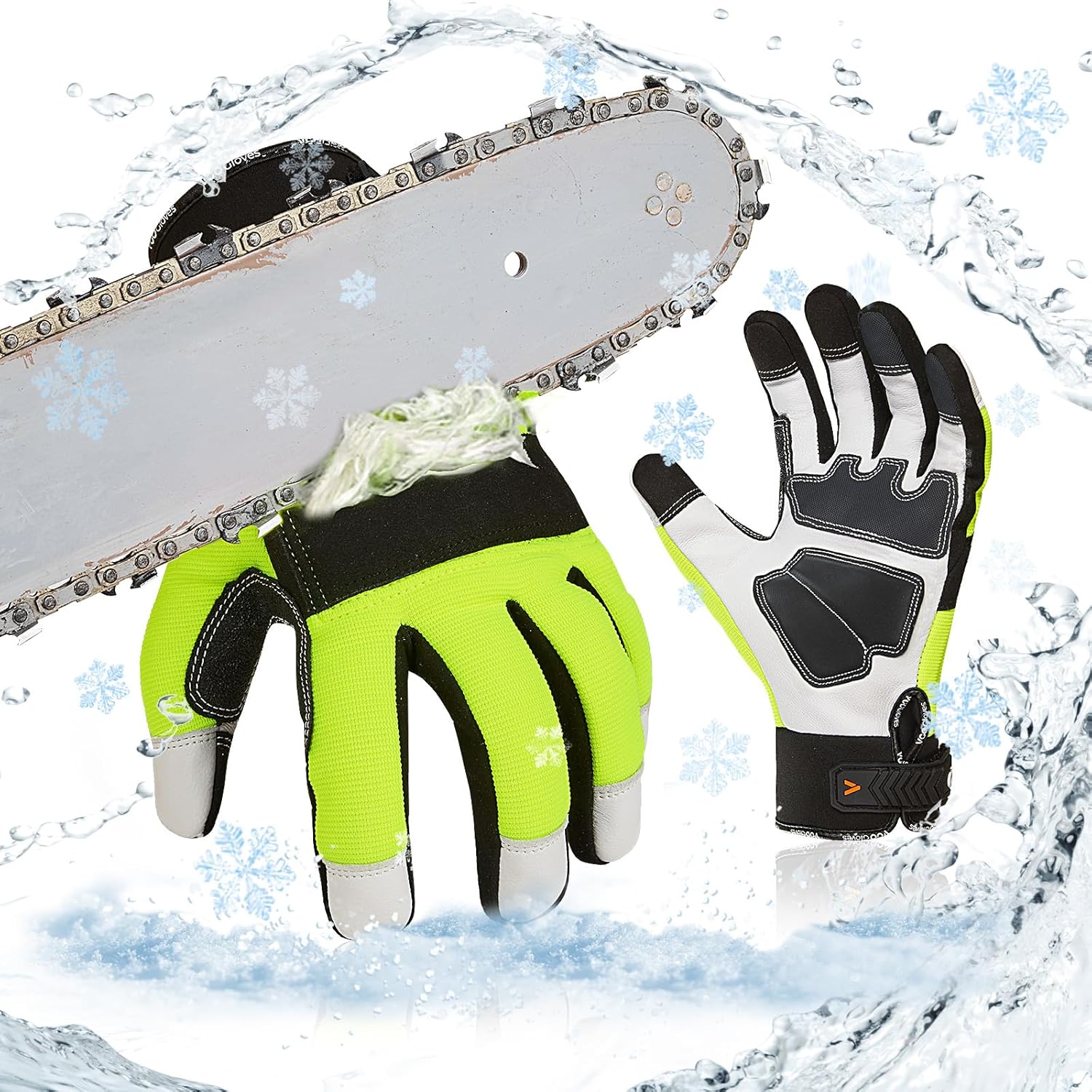 Thumbnail 6 de Vgo... 1 paire gants pour tronçonneuse 0℃ 🧤