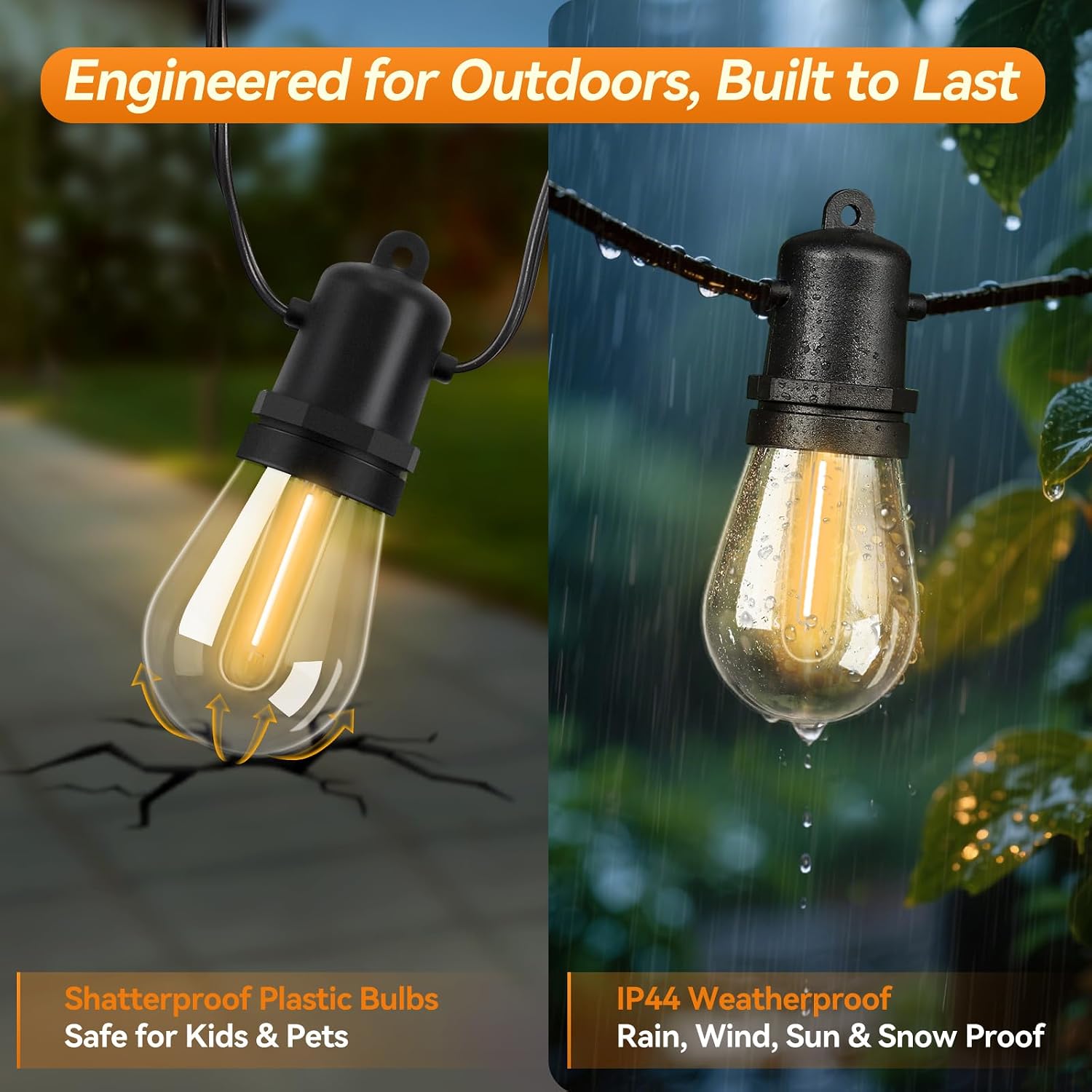 Detalle de Adirxon S14 96 ft Outdoor LED String Lights
