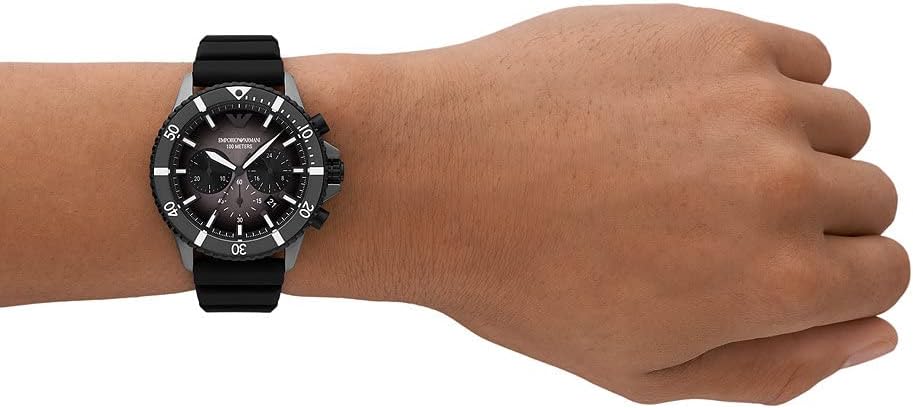 Thumbnail 1 de Emporio Armani Montre pour Hommes chronographe à quartz 43 mm, bracelet silicone