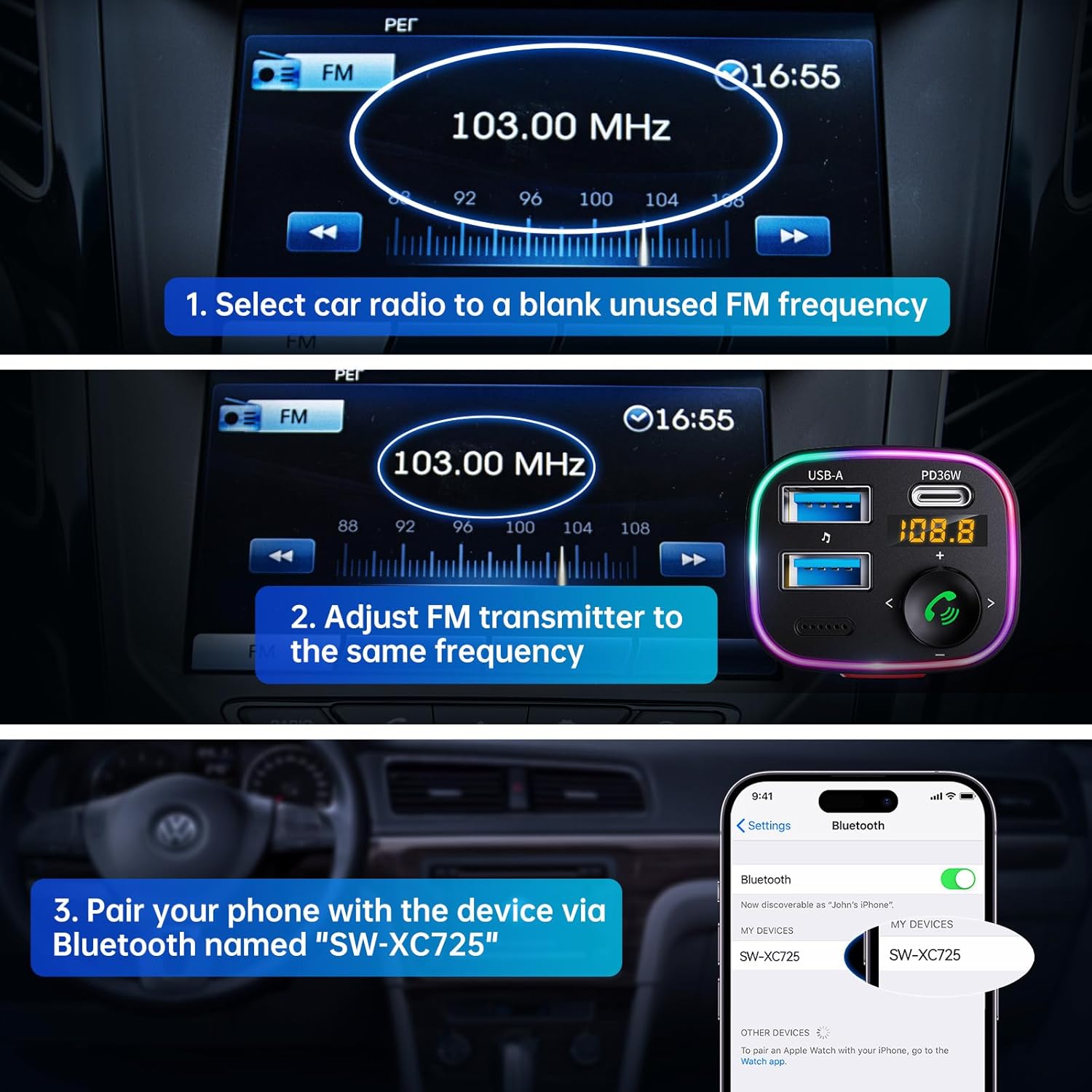 Thumbnail 6 de Syncwire Bluetooth 5.4 FM Car Transmitter ⚡