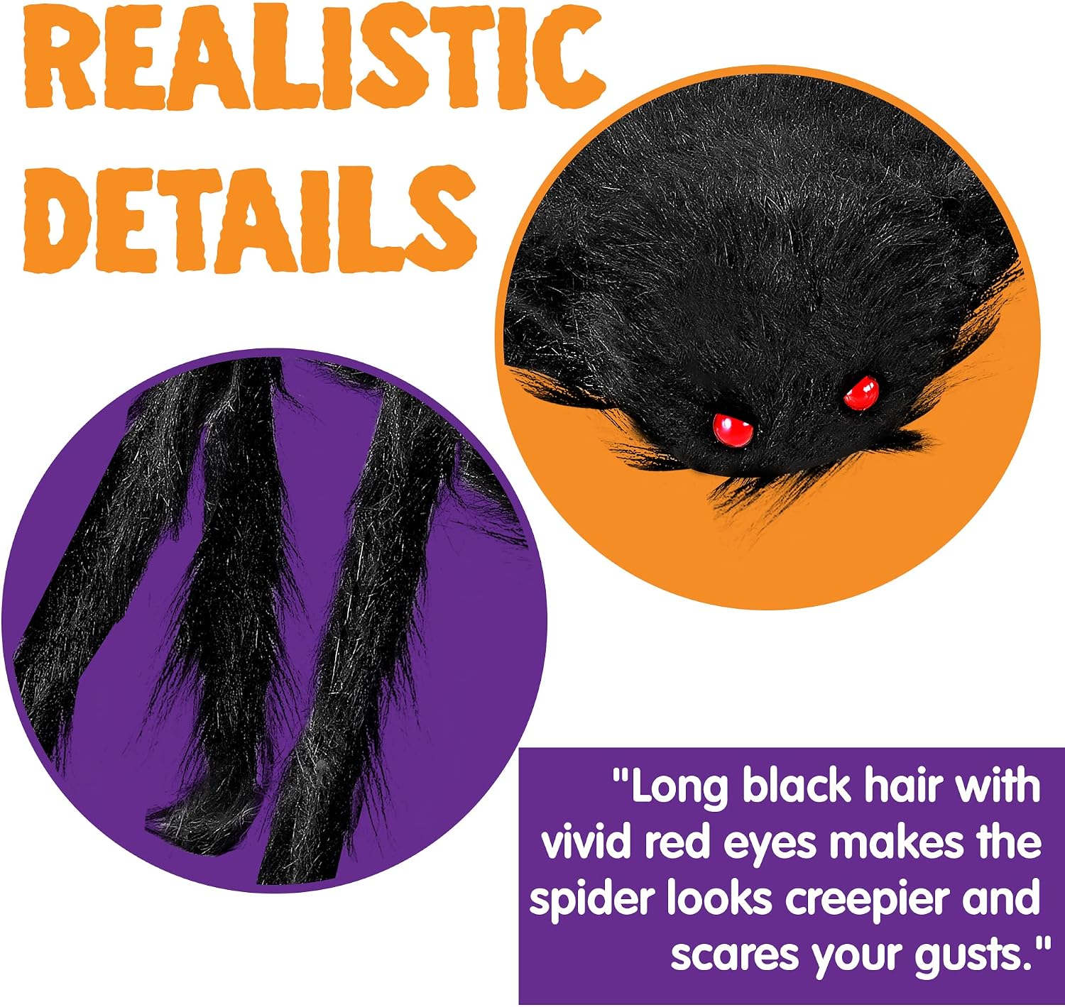 Detalle de JOYIN 10542 Halloween Spider Decorations, 4-Pack in Four Sizes