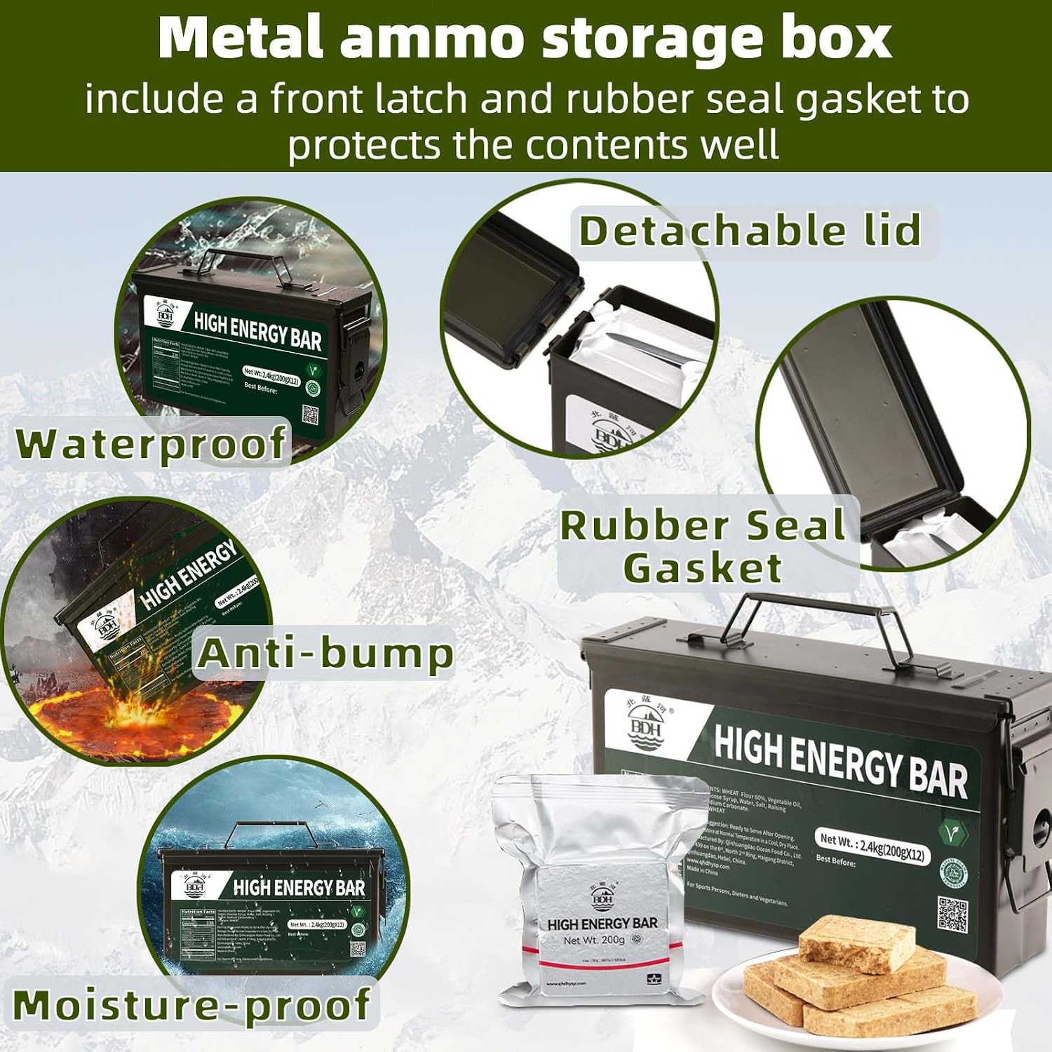 Thumbnail 2 de BDH Emergency Food Ration Bars 12 pack
