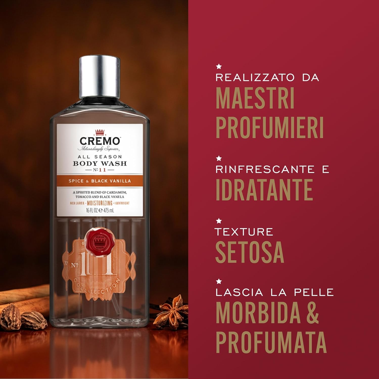 Thumbnail 1 de SPICE & BLACK VANILLA 473ml Body Wash di Cremo: profumo avvolgente e cura equilibrata