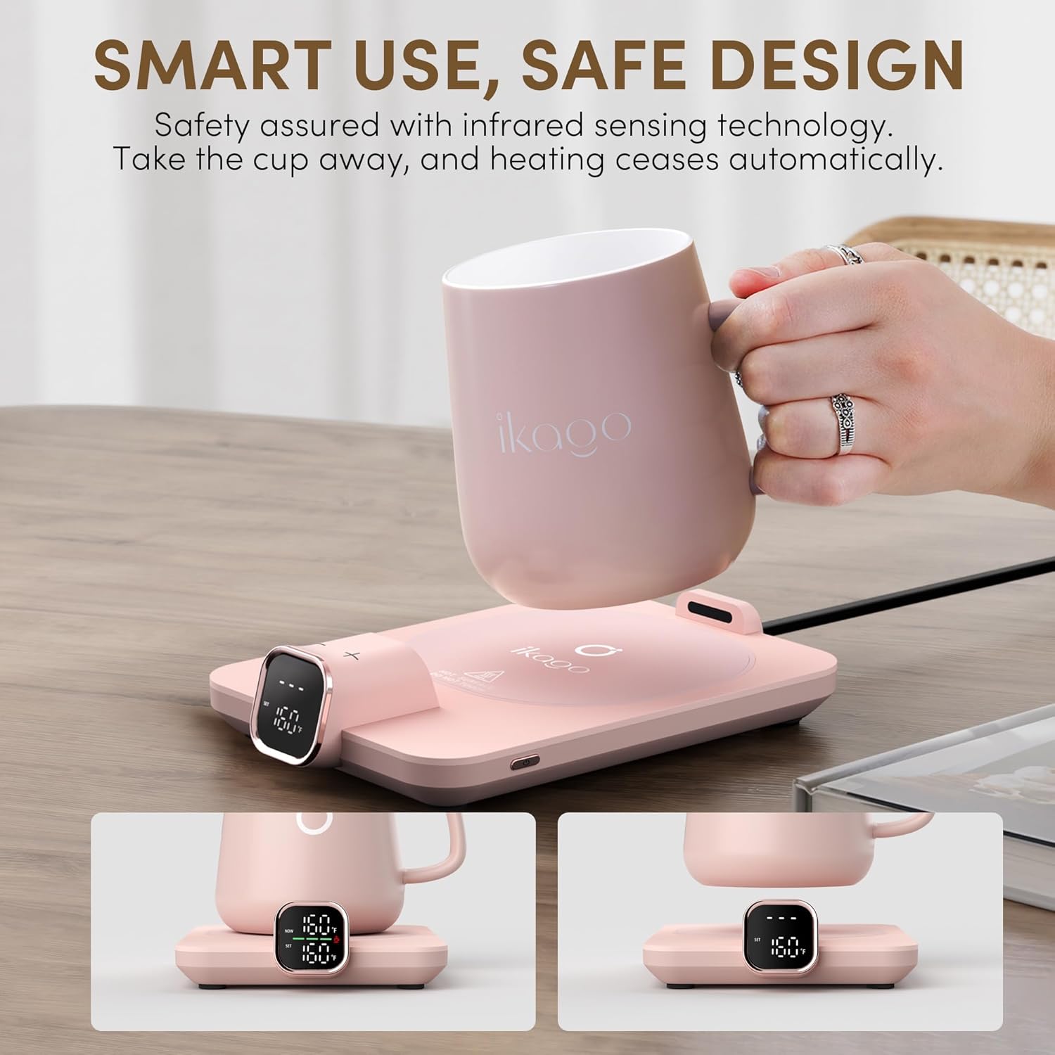 Detalle de Coffee Mug Warmer & iKago Mug Set: Accurate Temperature Control for Desk