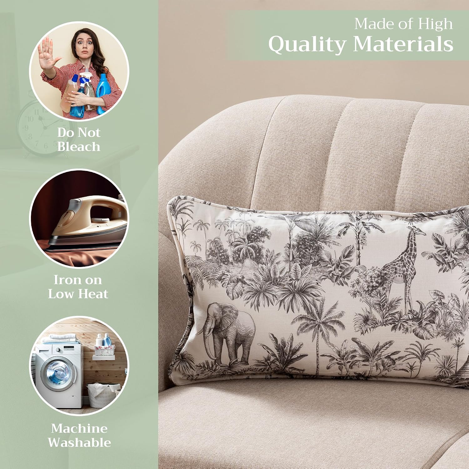 Detalle de Maison d' Hermine Throw Pillow Cover, 100% Cotton
